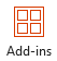 Add-ins button in Word ribbon